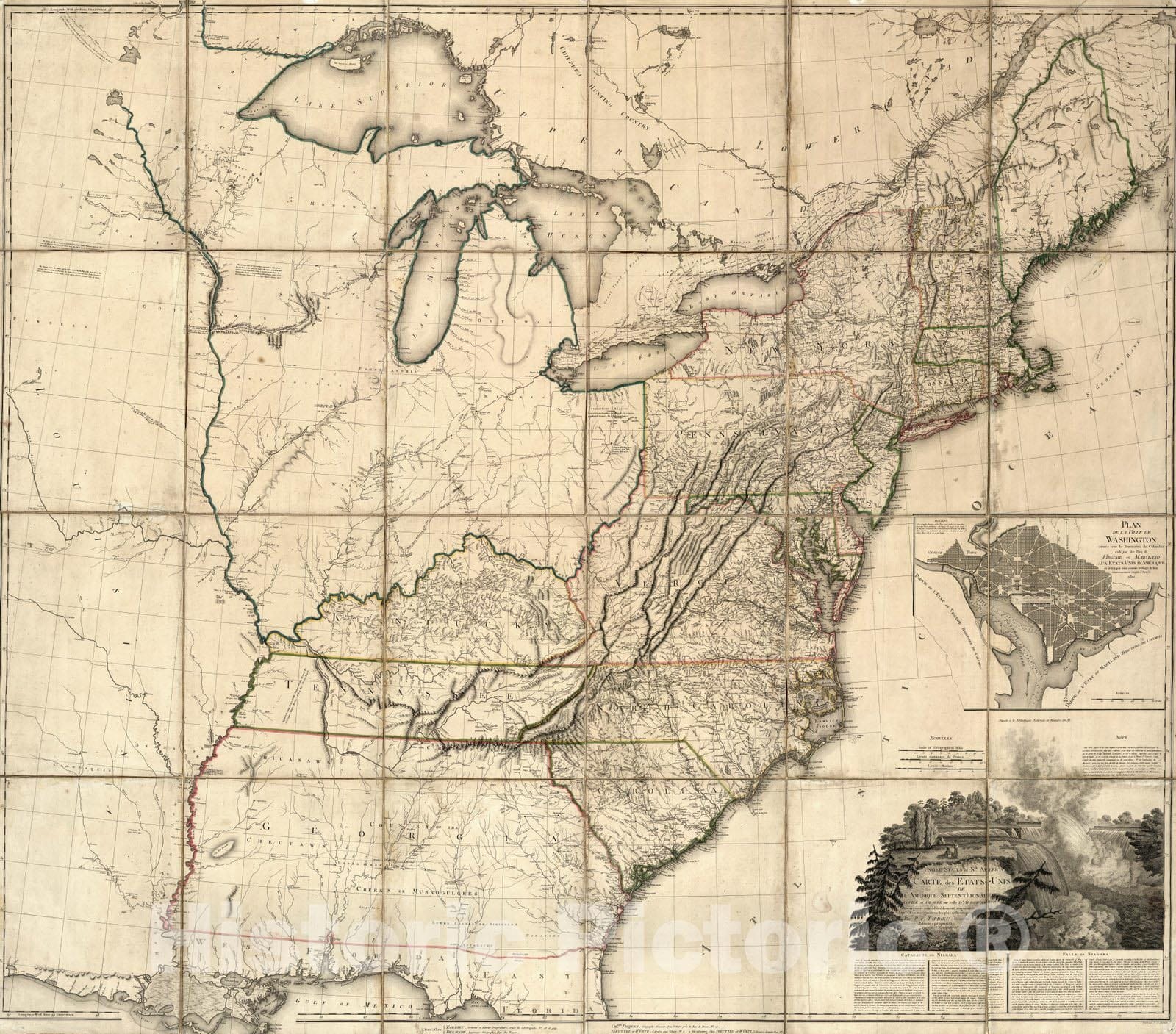 Historic Wall Map : Case Map, United States of Nth. America. 1802 - Vintage Wall Art