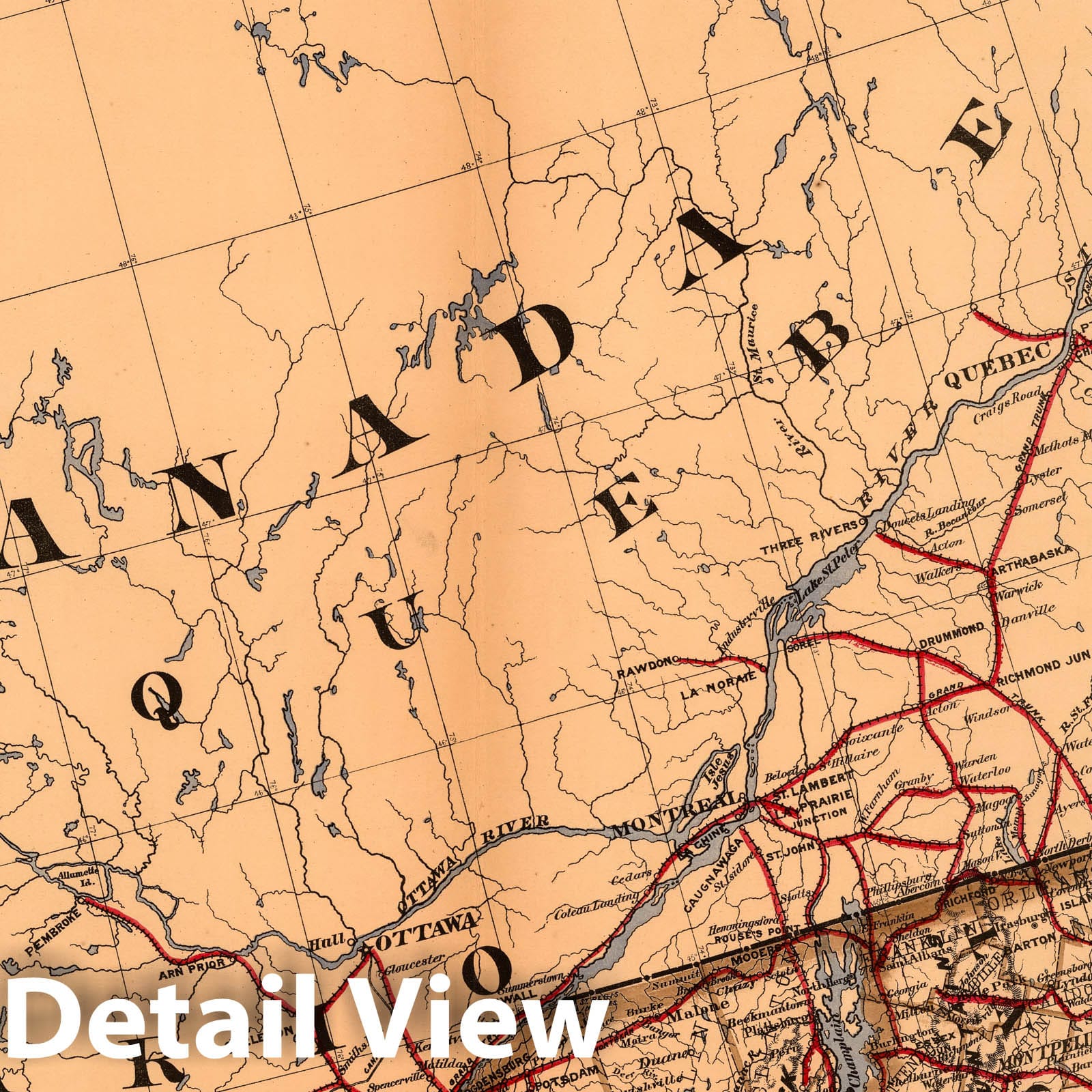 Maine, New Hampshire, Vermont, New York - Survey Map, 1878