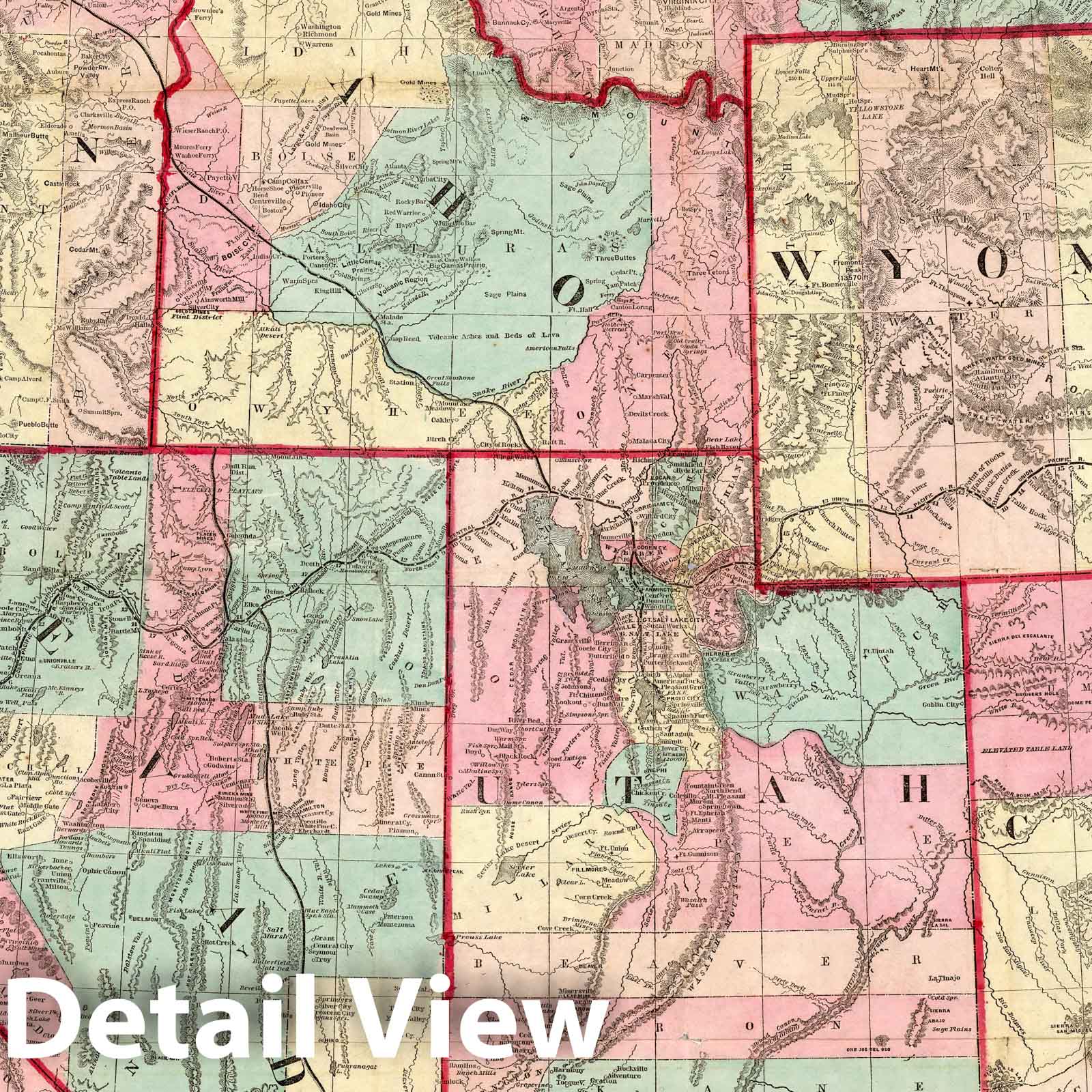 Western United States - Railroad Map, 1871 - Historical Map Print