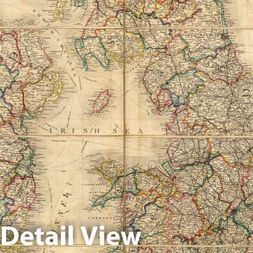 Historic Map : Case Map, Geology of The British Isles. 1856 - Vintage Wall Art