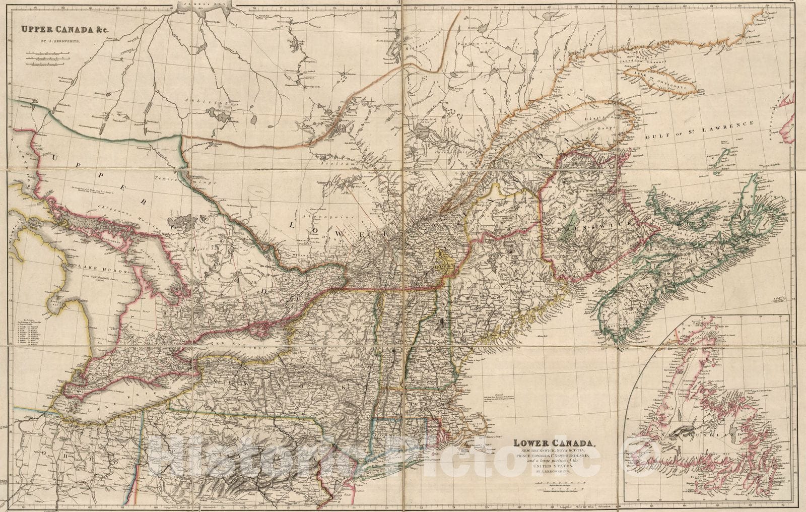 Historic Map : Case Map, Upper Canada &c. 1834 - Vintage Wall Art