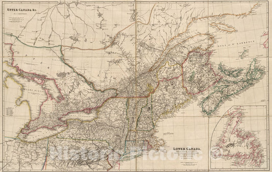 Historic Map : Case Map, Upper Canada &c. 1834 - Vintage Wall Art
