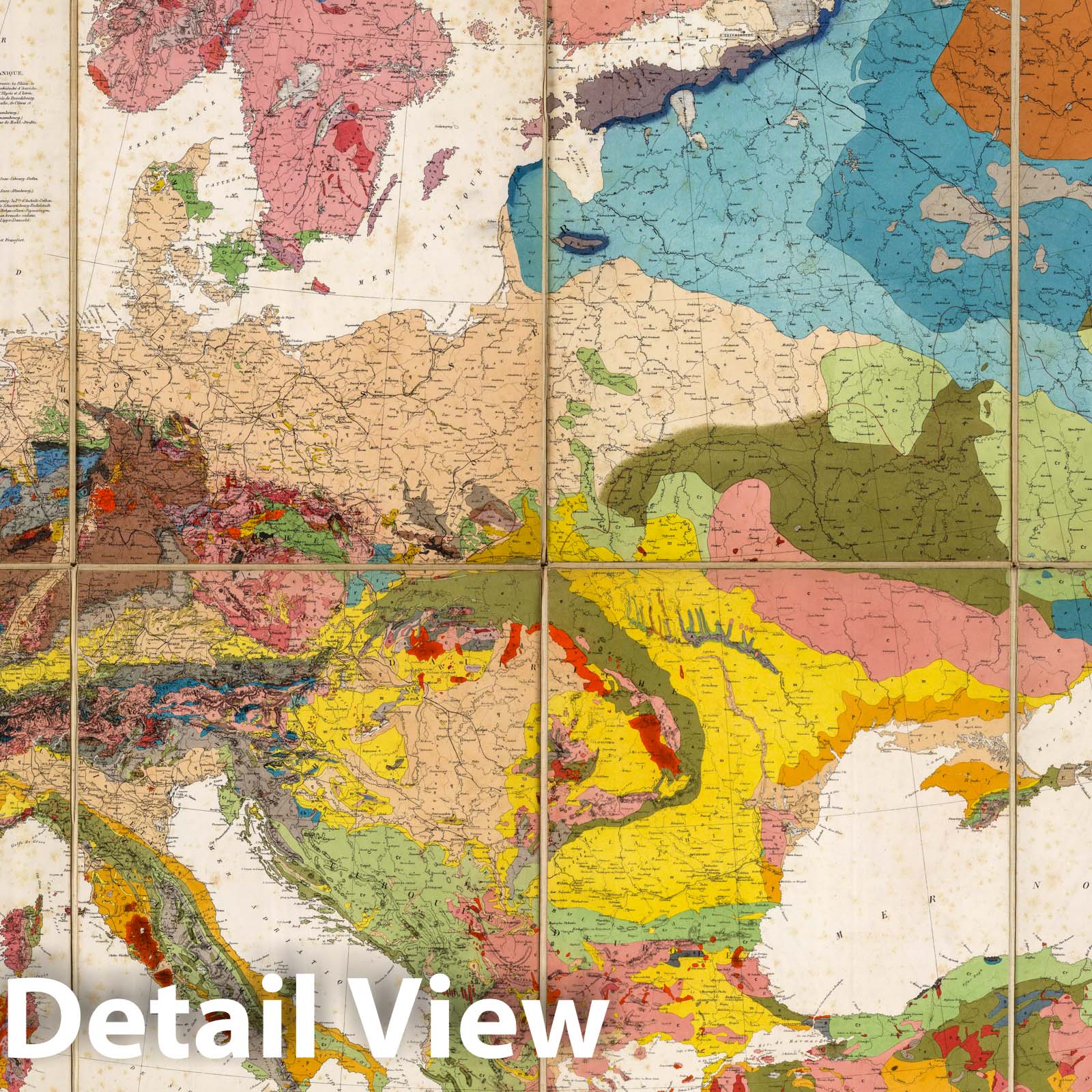 Europe - Geological Map, 1875 - Historical Map Reproduction