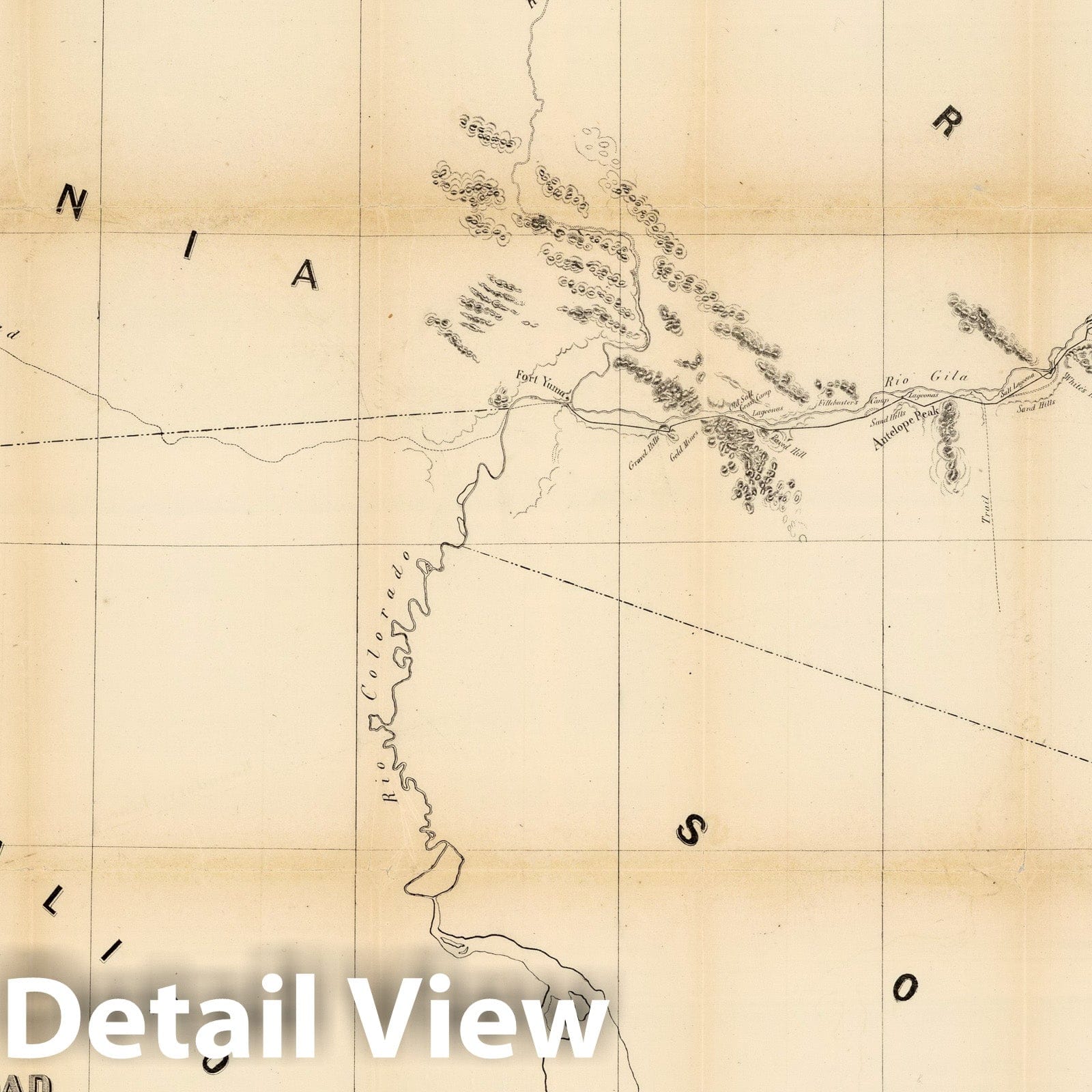 El Paso and Fort Yuma Wagon Road - Map No. 2, 1858