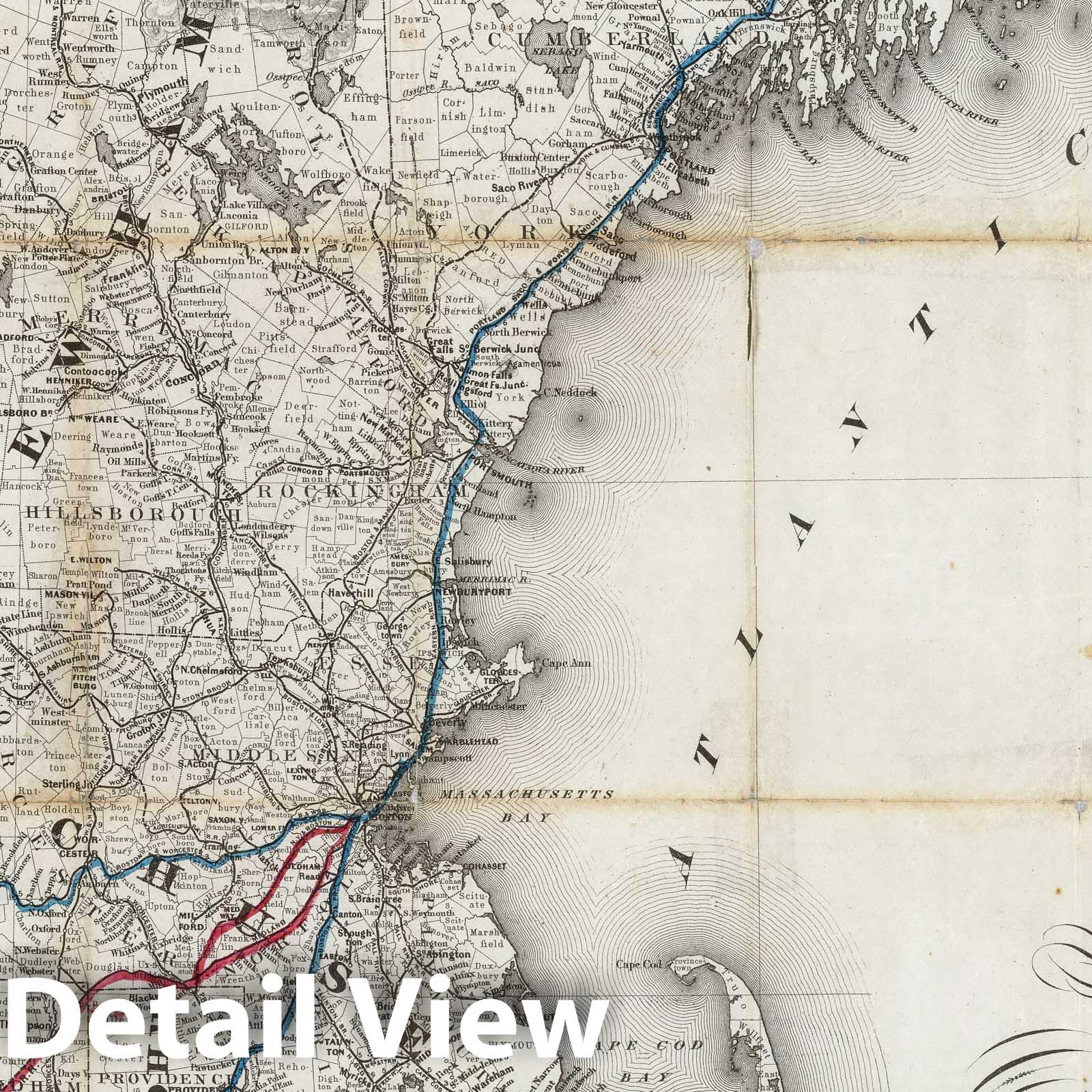 New Haven, Middletown, and Boston Railroad Map, 1867