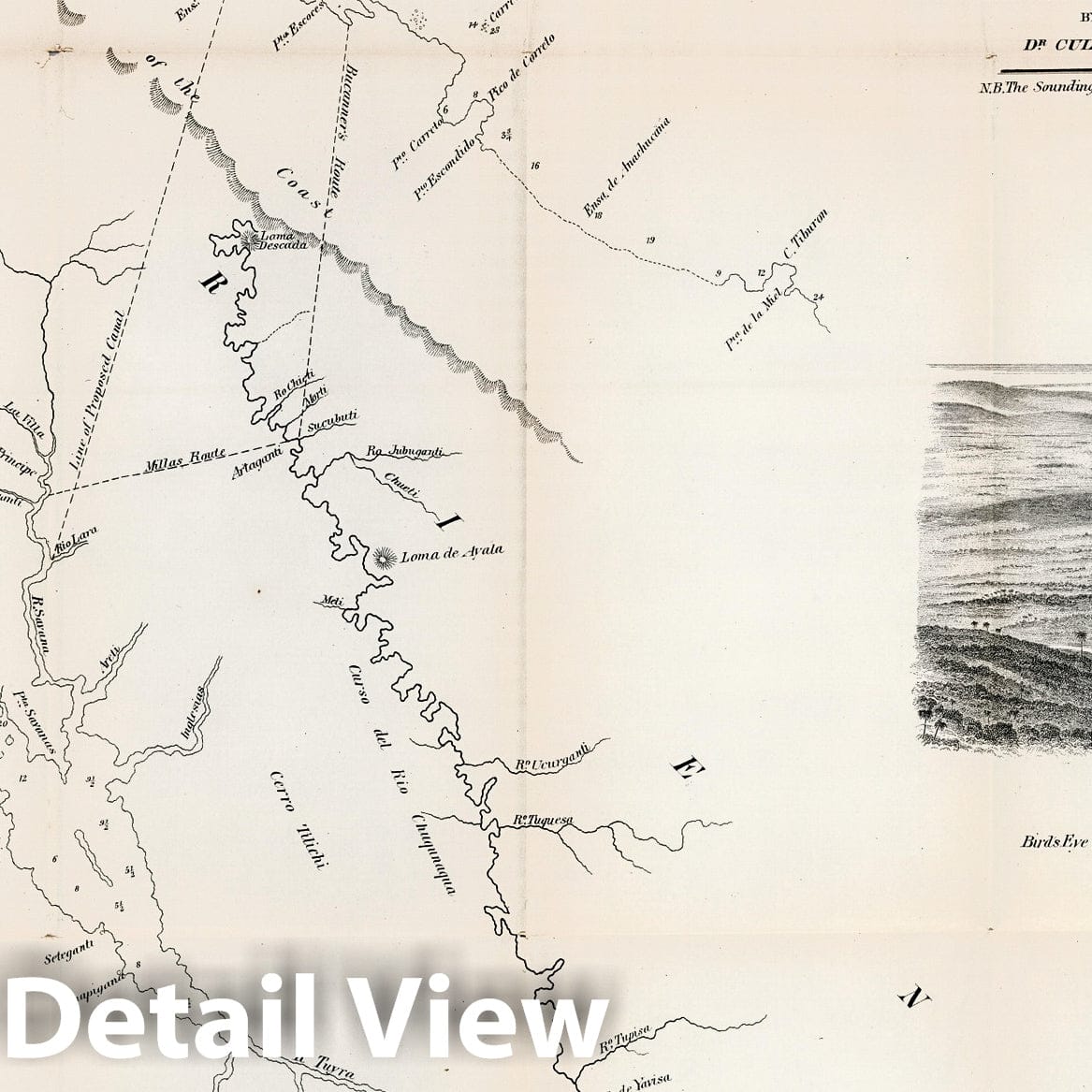 Isthmus of Darien, Panama - Nautical Chart, 1866 - Historical Map Print