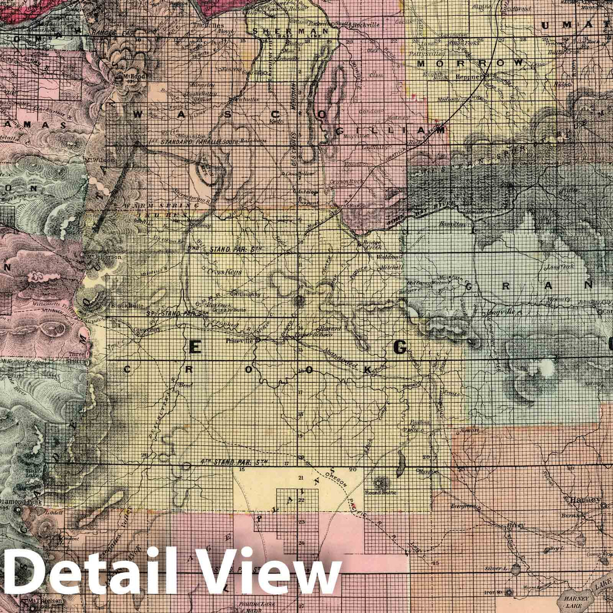 Oregon - Railroad Map, 1889 - Historical Map Print