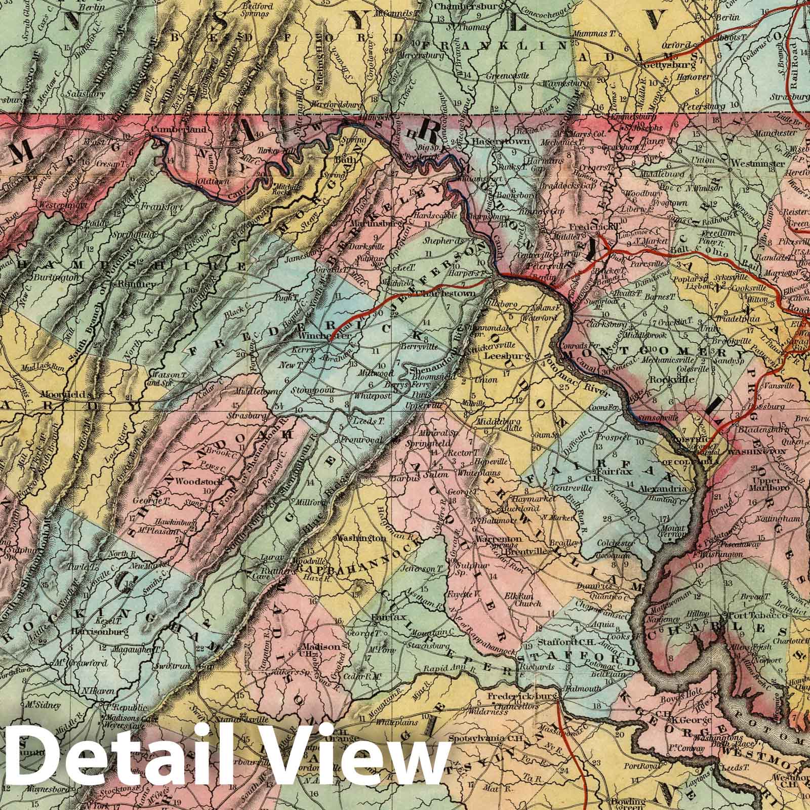 Maryland, Delaware, Pennsylvania & Virginia Route Map 1836