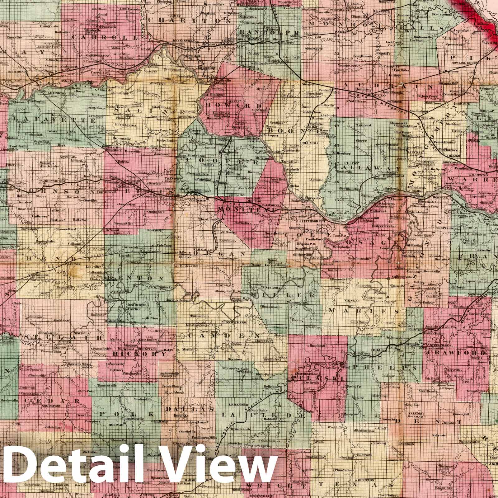 Missouri - Military Map, 1870 - Historical Map Print