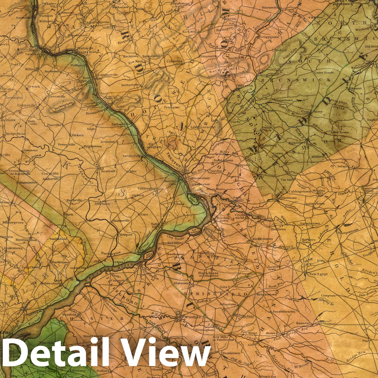 New Jersey, 1828 - Historical Map Print