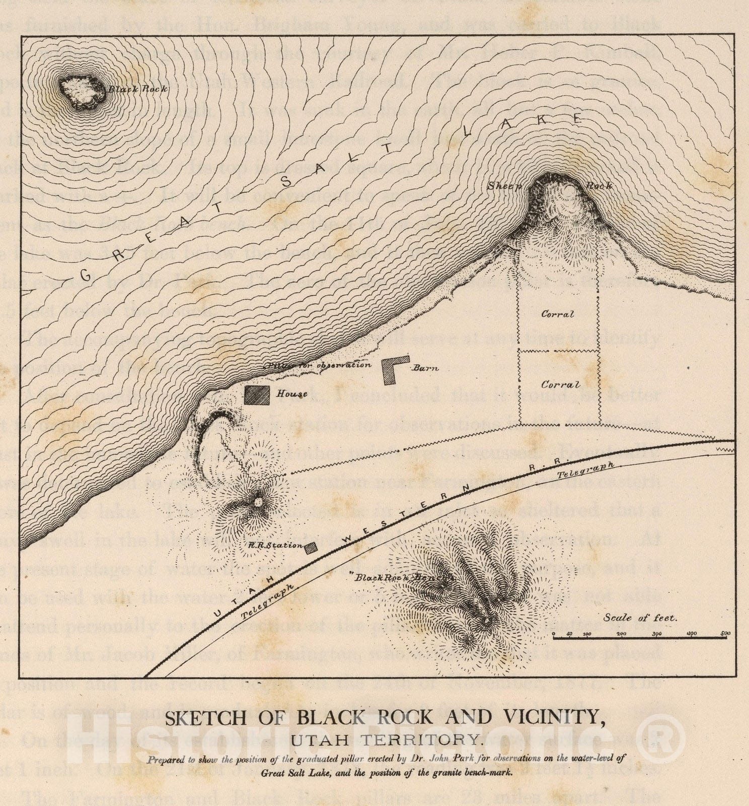 Historic Map : Exploration Book, Sketch of Black Rock and vicinity, Utah Territory 1879 - Vintage Wall Art