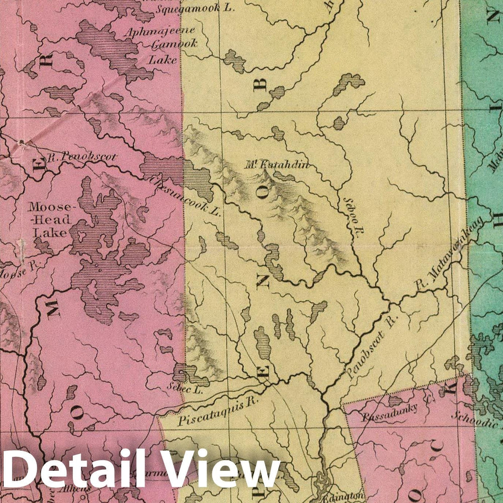 Historic Map : Pocket Map, Maine 1828 - Vintage Wall Art