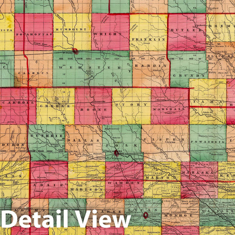 Historic Map : Map of Iowa, 1856 - Vintage Wall Art