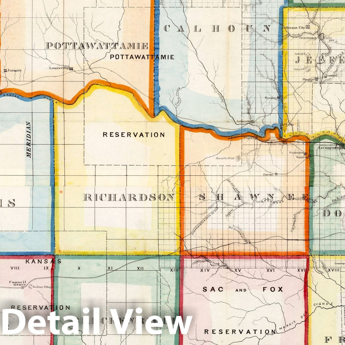 Kansas Territory, 1857 - Historical Map Print