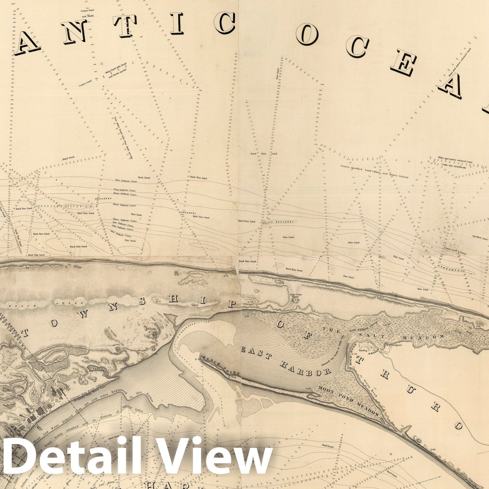 Cape Cod with Provincetown and Truro - Nautical Chart, 1836