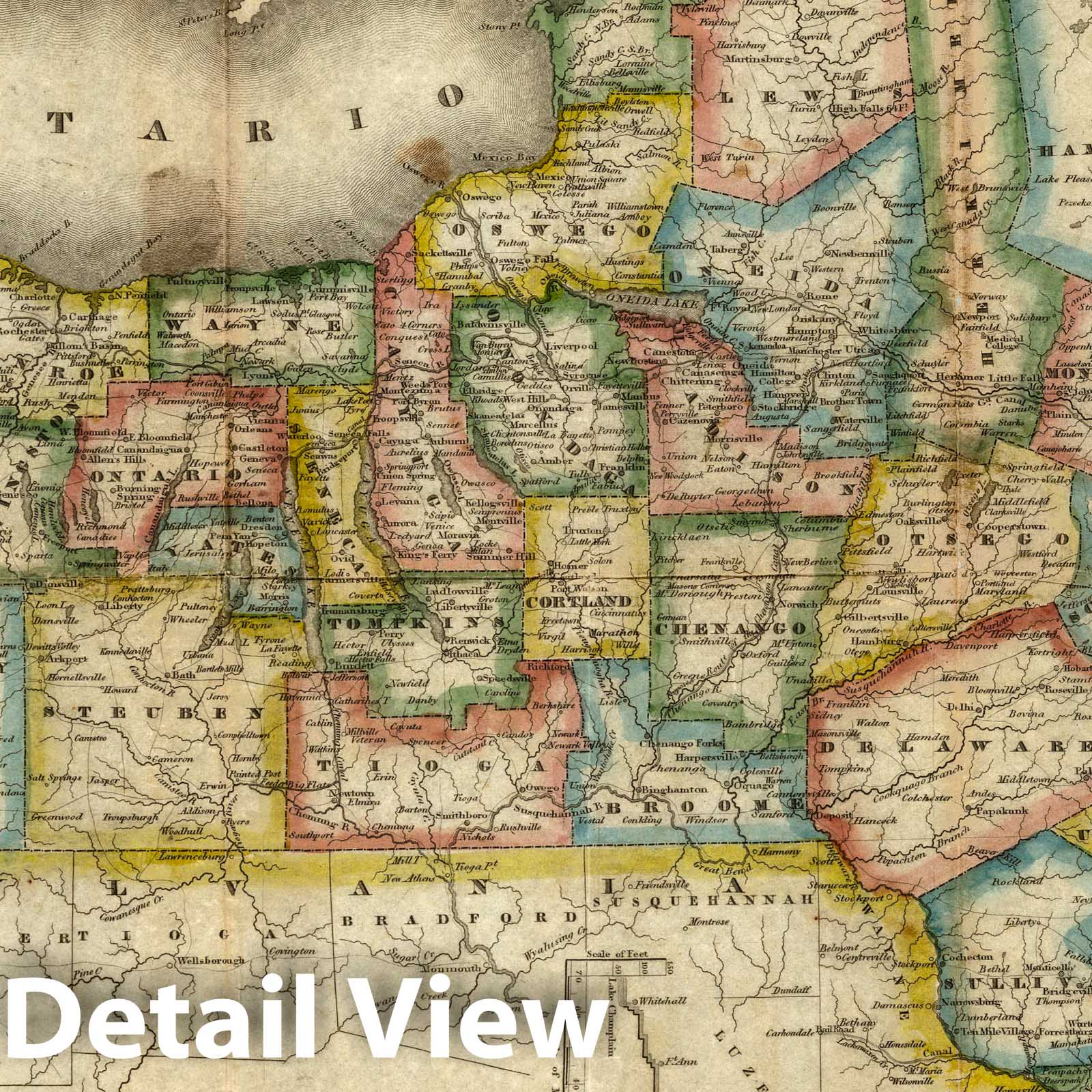 New York - Canal Map, 1831 - Historical Map Print