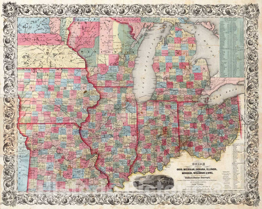 Historic Map : Guide Book, Western Tourist And Emigrant's Guide 1851 - Vintage Wall Art