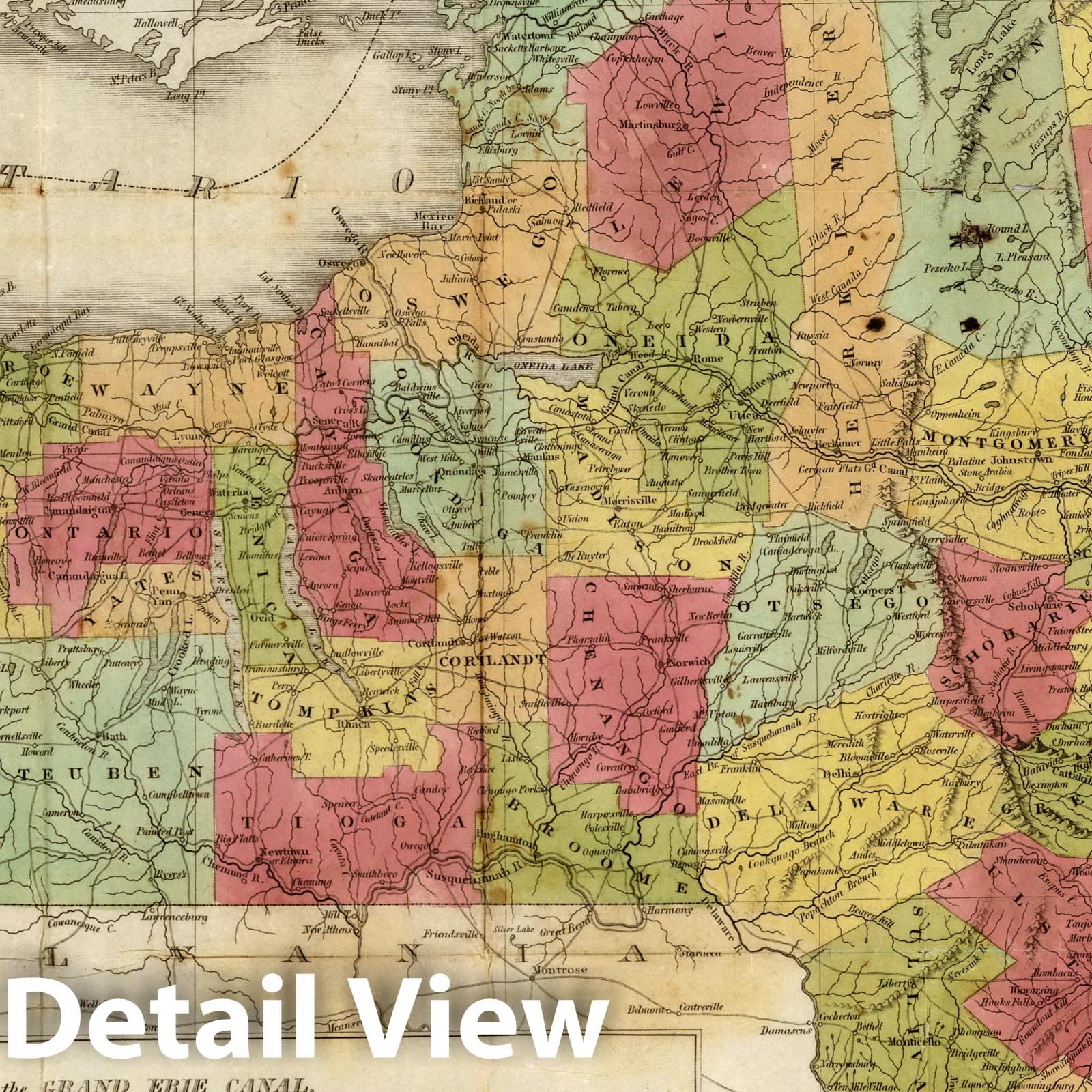 New York - Canal Map, 1824 - Historical Map Reproduction