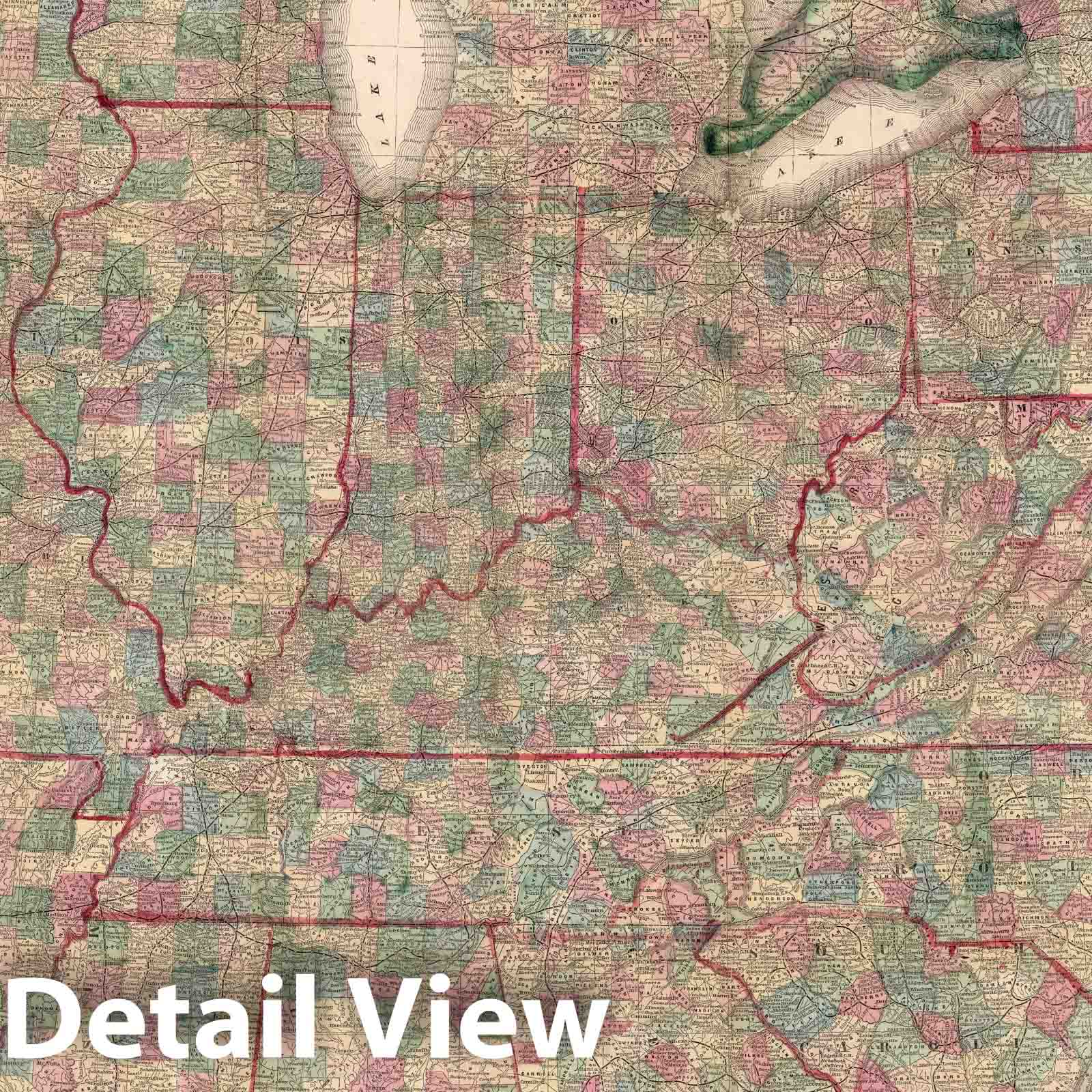 United States, Canada, and New Brunswick - Railroad Map, 1863