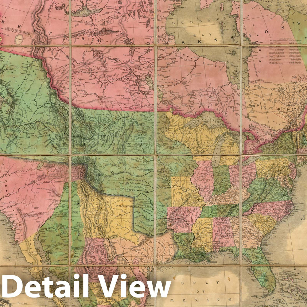 Historic Map : Case Map, North America. 1828 - Vintage Wall Art