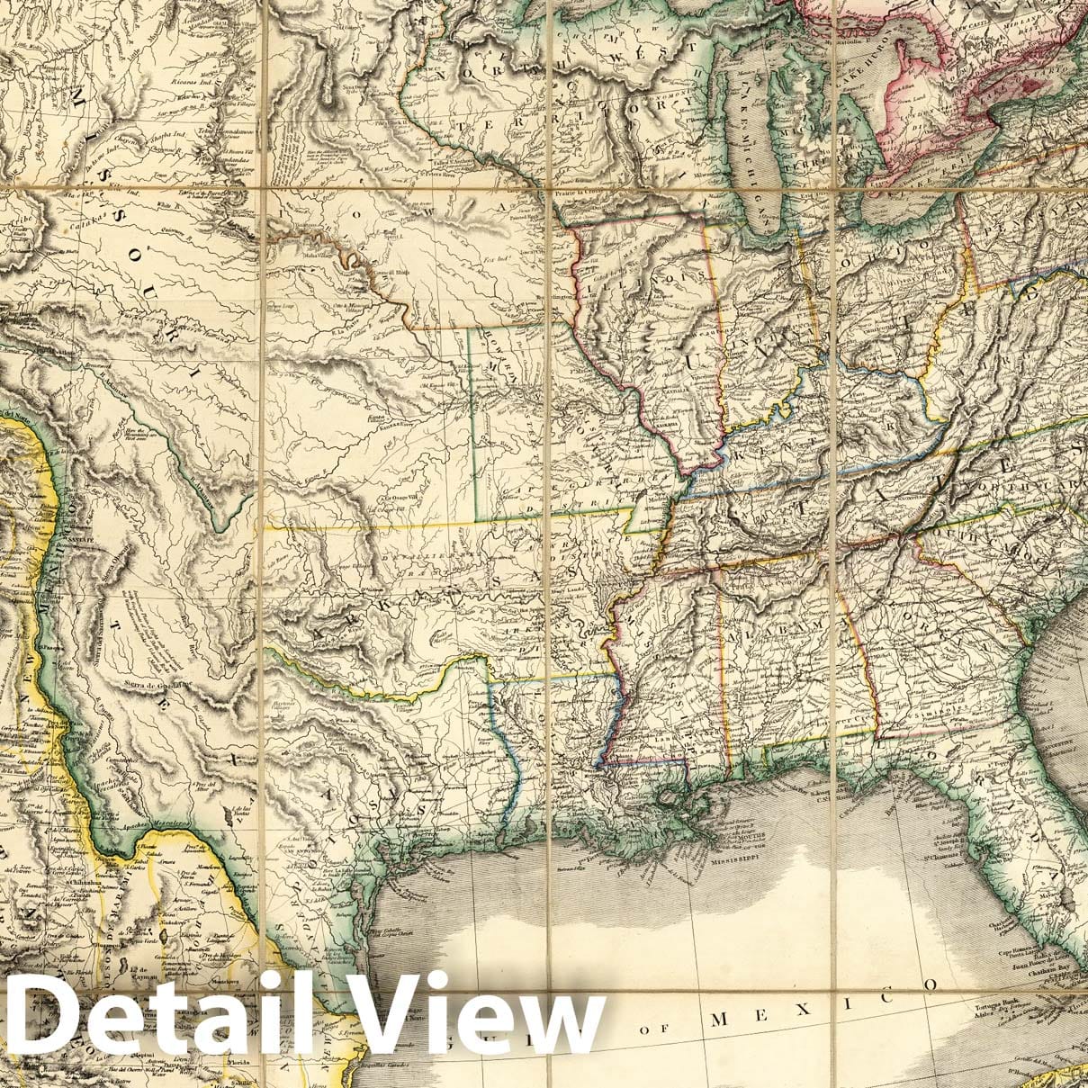 Mexico, British Possessions in North America, and United States - River Map, 1846