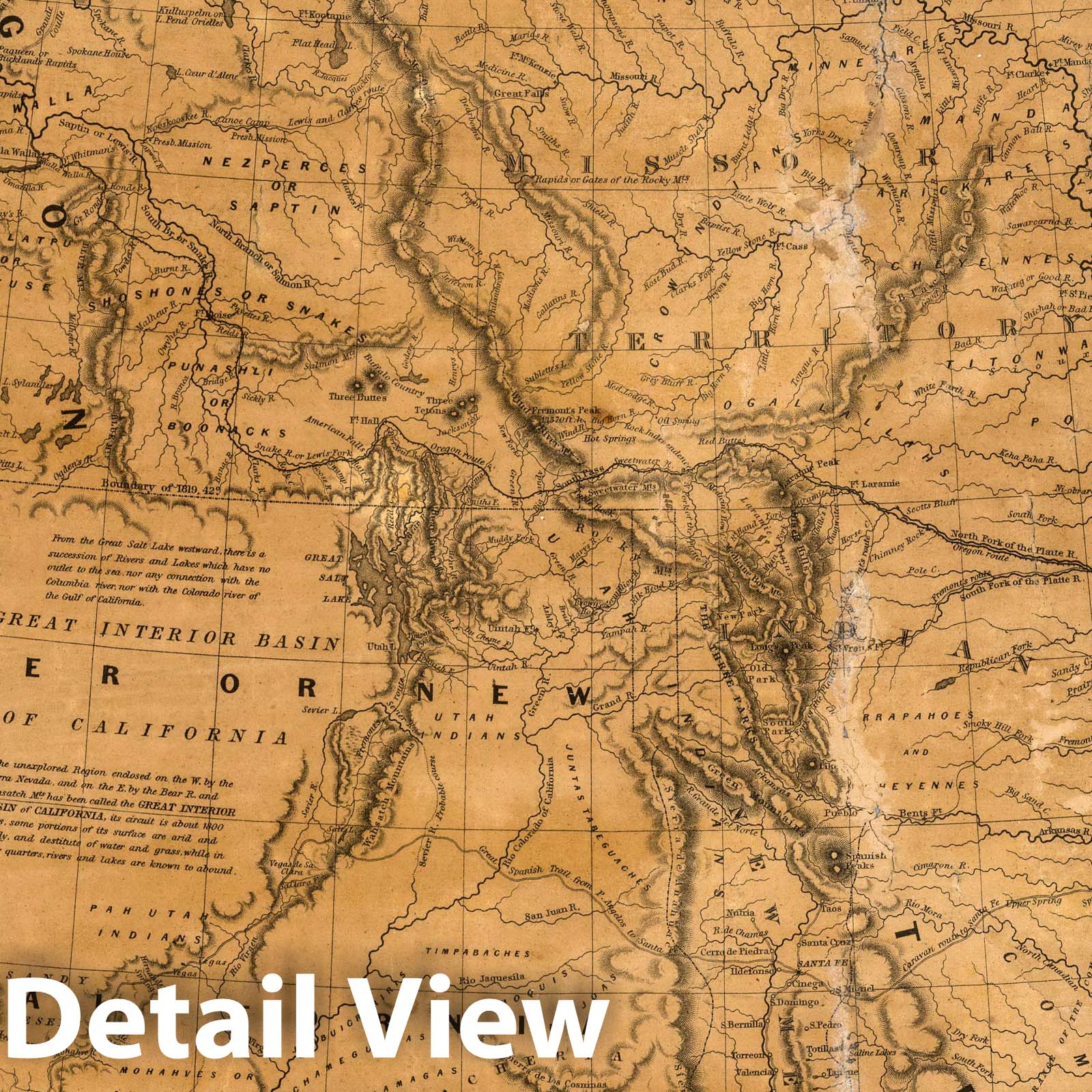 Texas, California, Oregon, New Mexico, and Utah - Route Map, 1846