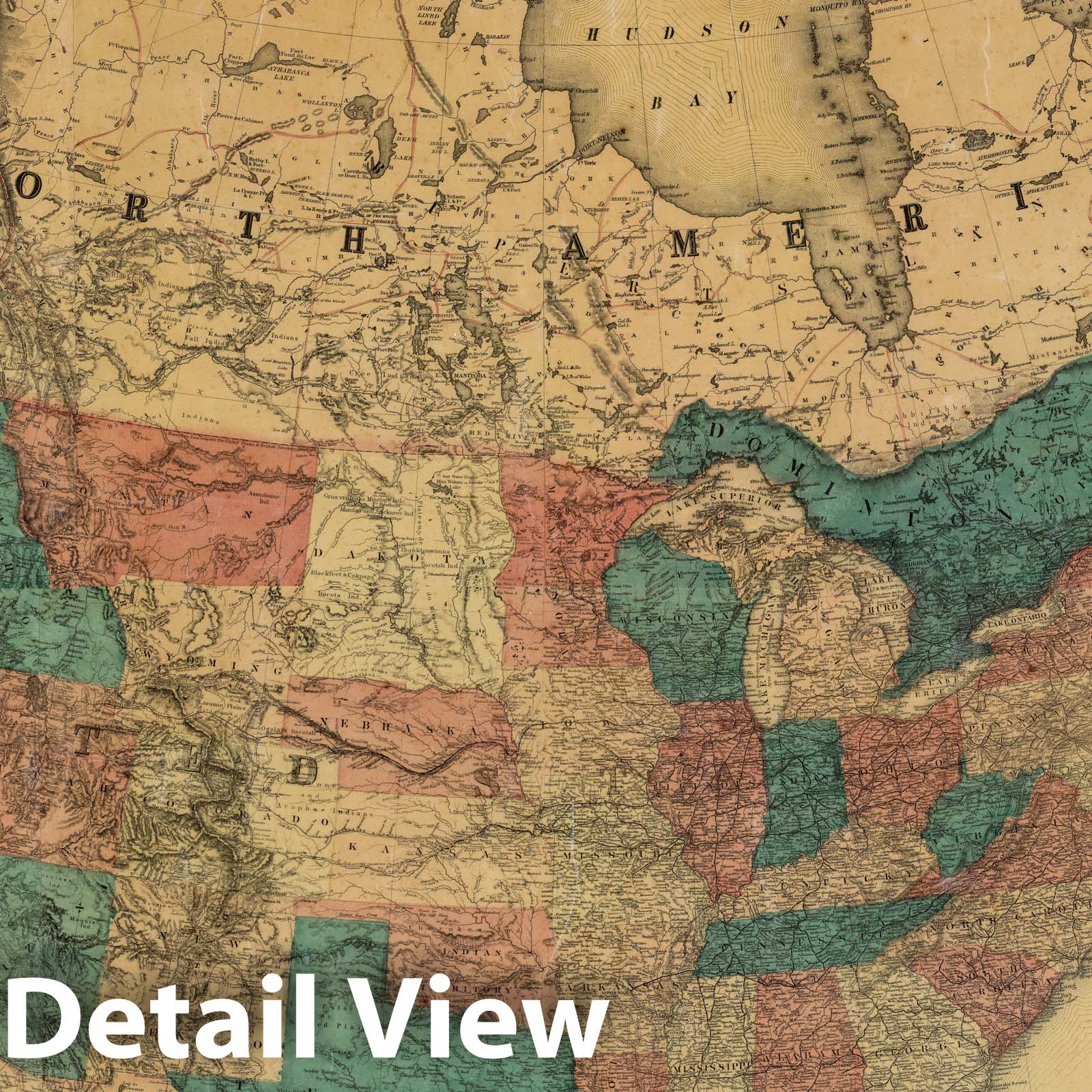 North America - Railroad Map, 1868 - Historical Map Print