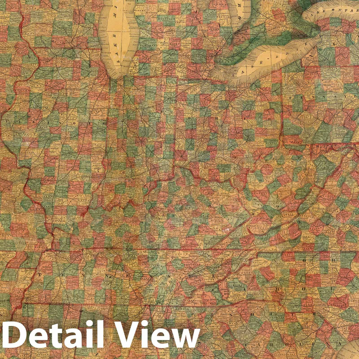 United States, Canada and New Brunswick - Railroad Map, 1868