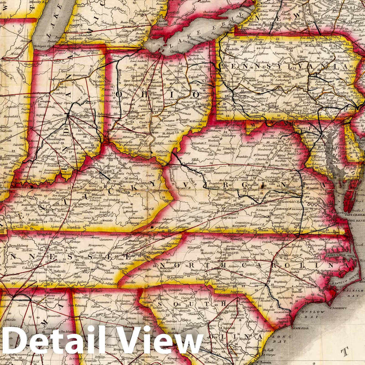 United States - Railroad Map, 1835 - Historical Map Print