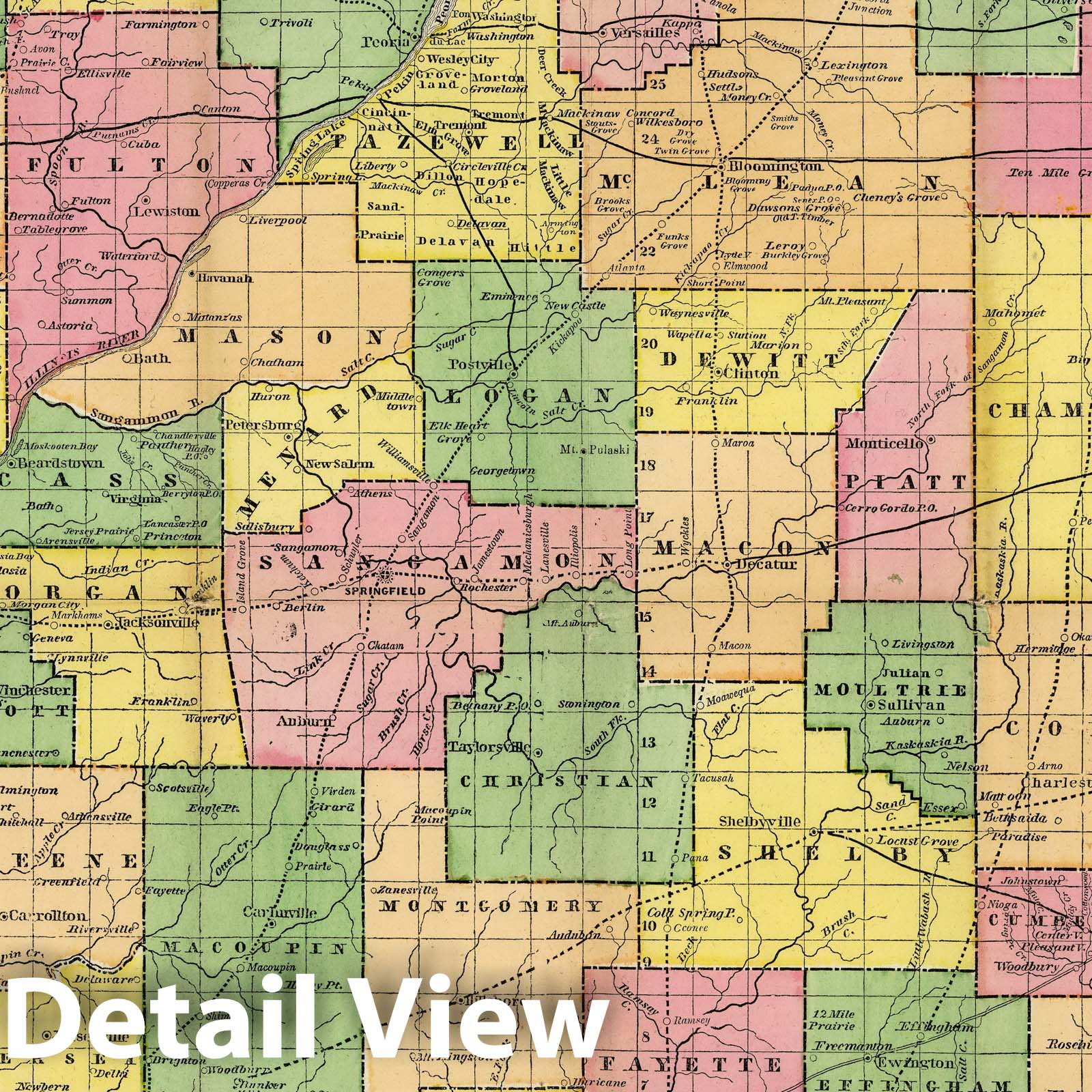 Illinois 1854 Historical Map Print