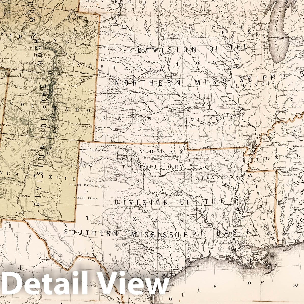 United States Geological Survey Divisions, 1880 - Historical Map Print