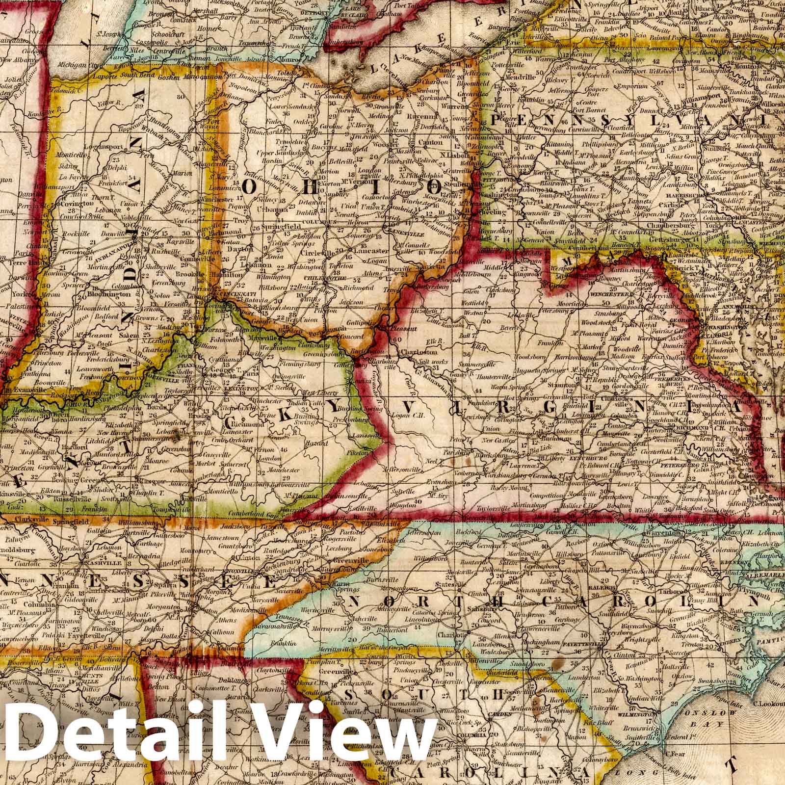 United States - Roads and Canals, 1839 - Historical Map Print