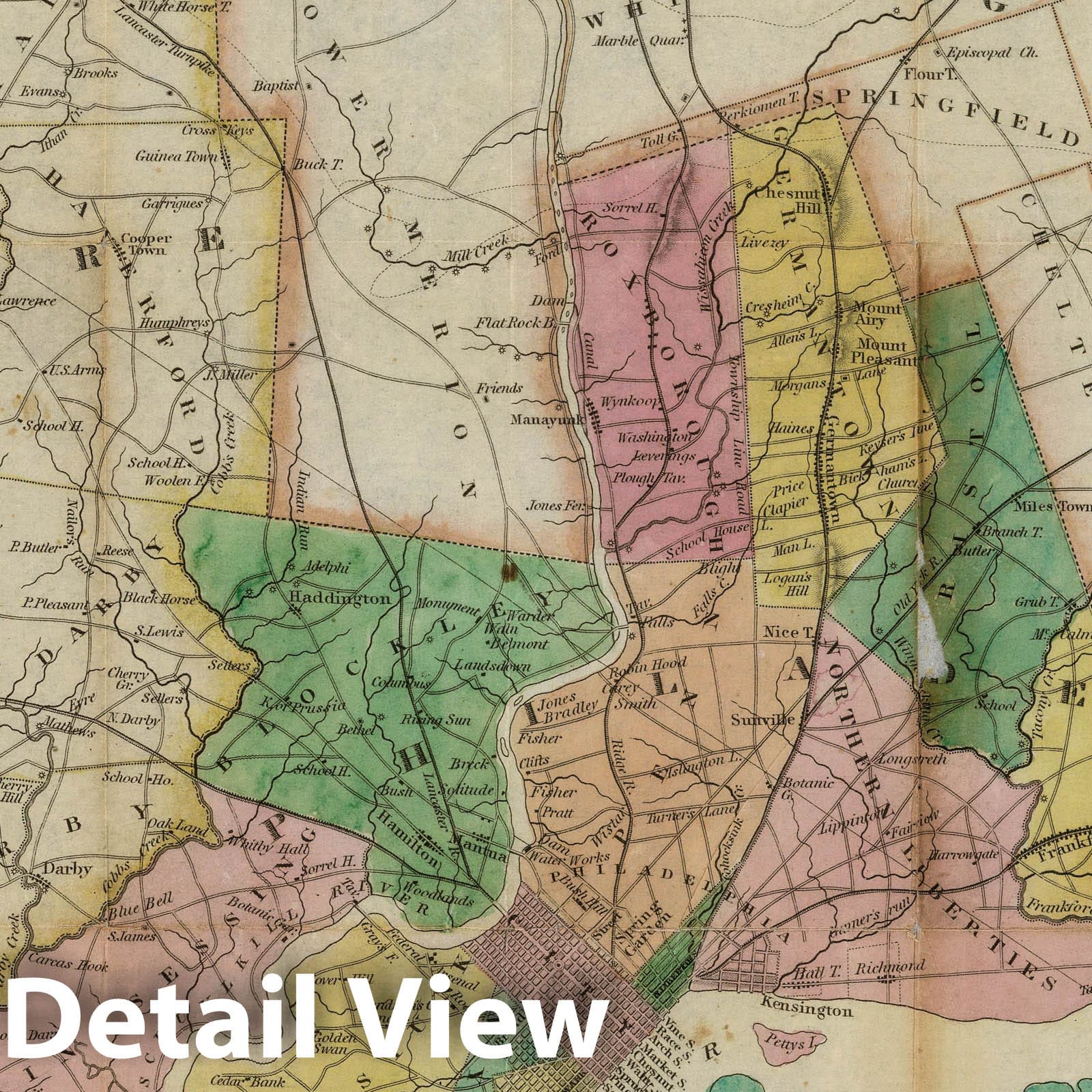 Philadelphia and Adjacent Country - Geologic Map, 1826 - Historical Map Print