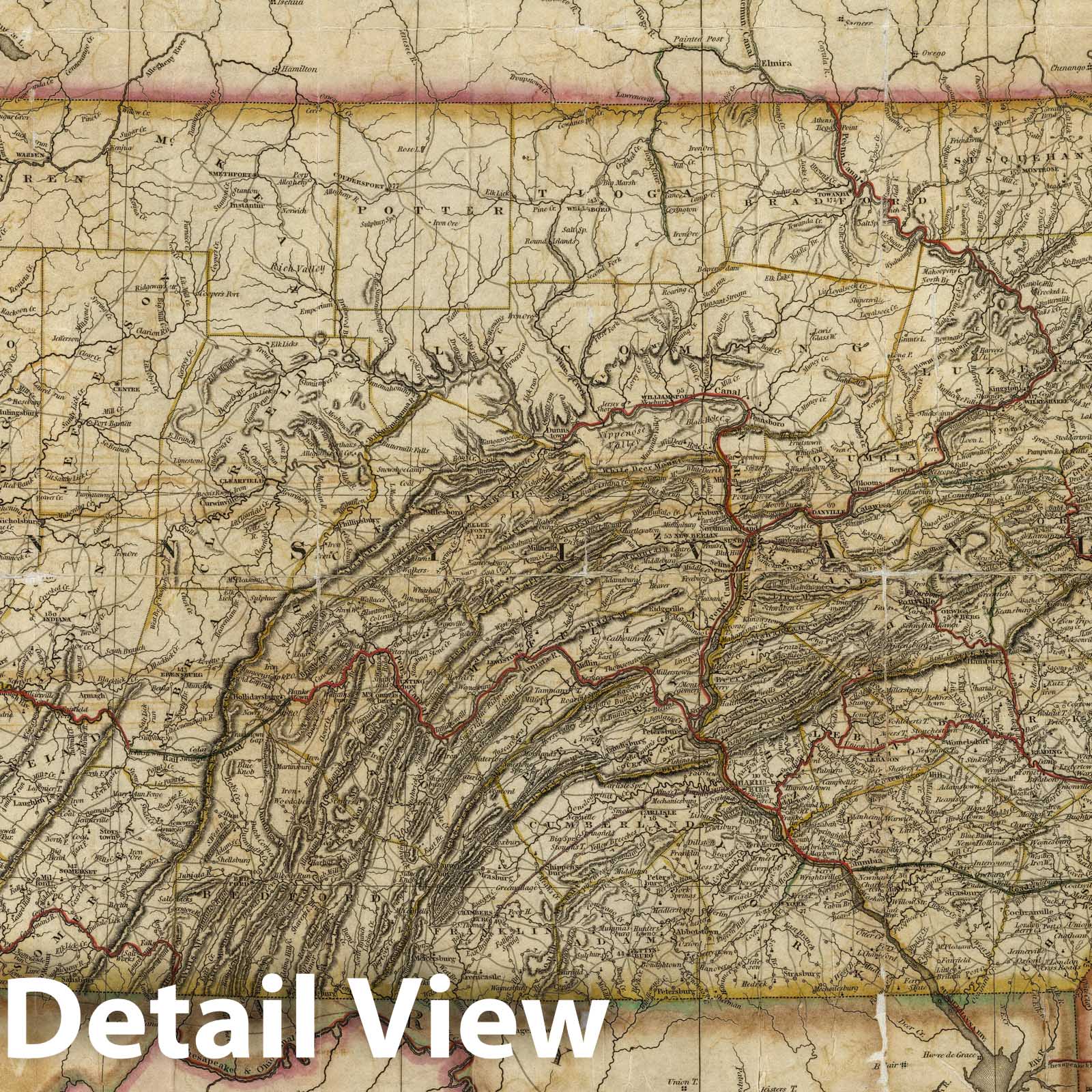Pennsylvania and New Jersey - Railroad Map, 1830 - Historical Map Print
