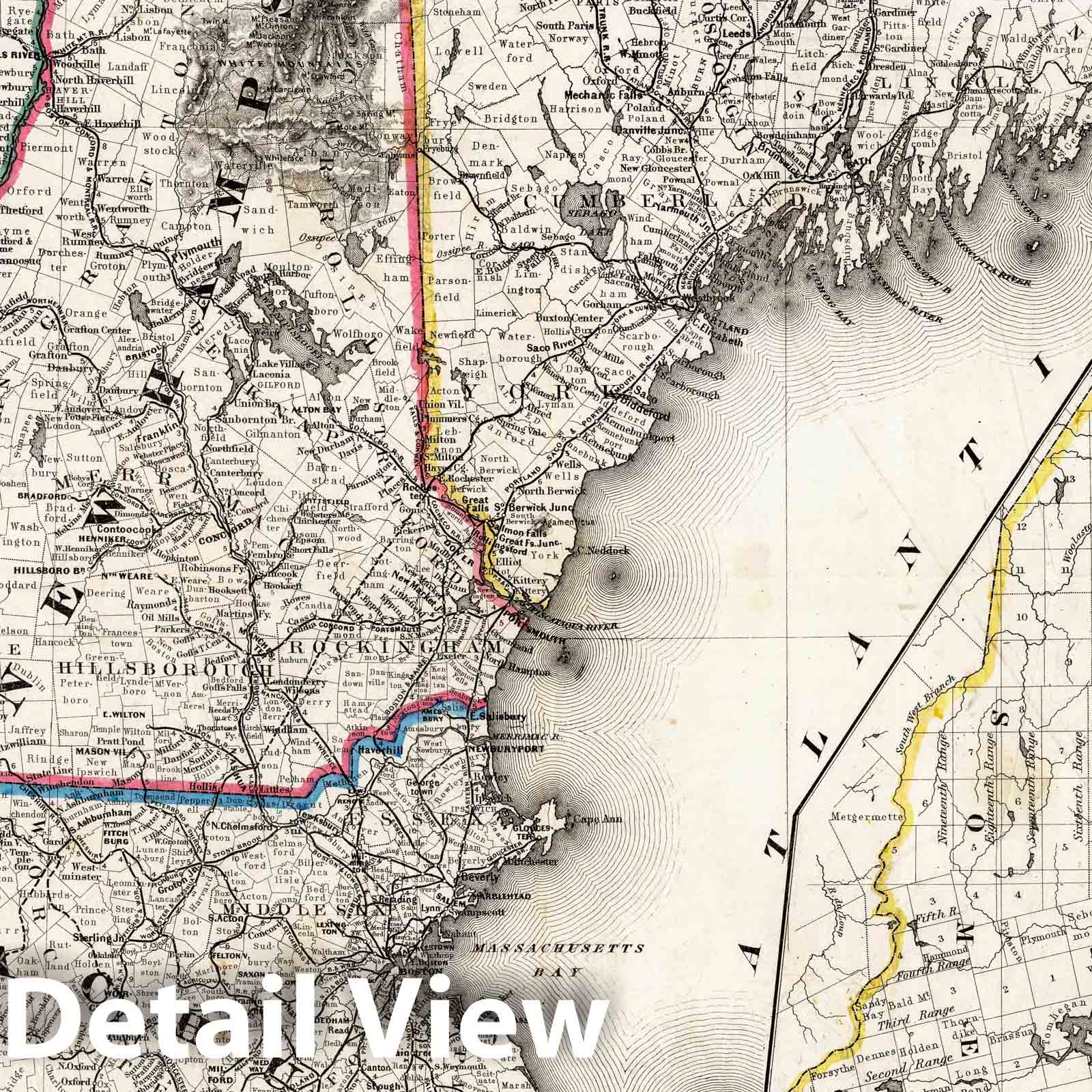 New England, Eastern New York & Long Island Railroad Map 1871
