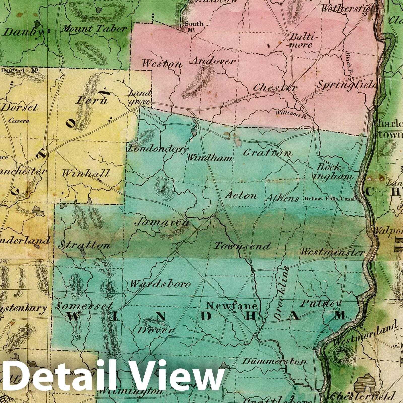 Connecticut River Valley - Farmington, Hampshire, and Hampden Canals, 1828 Map Print