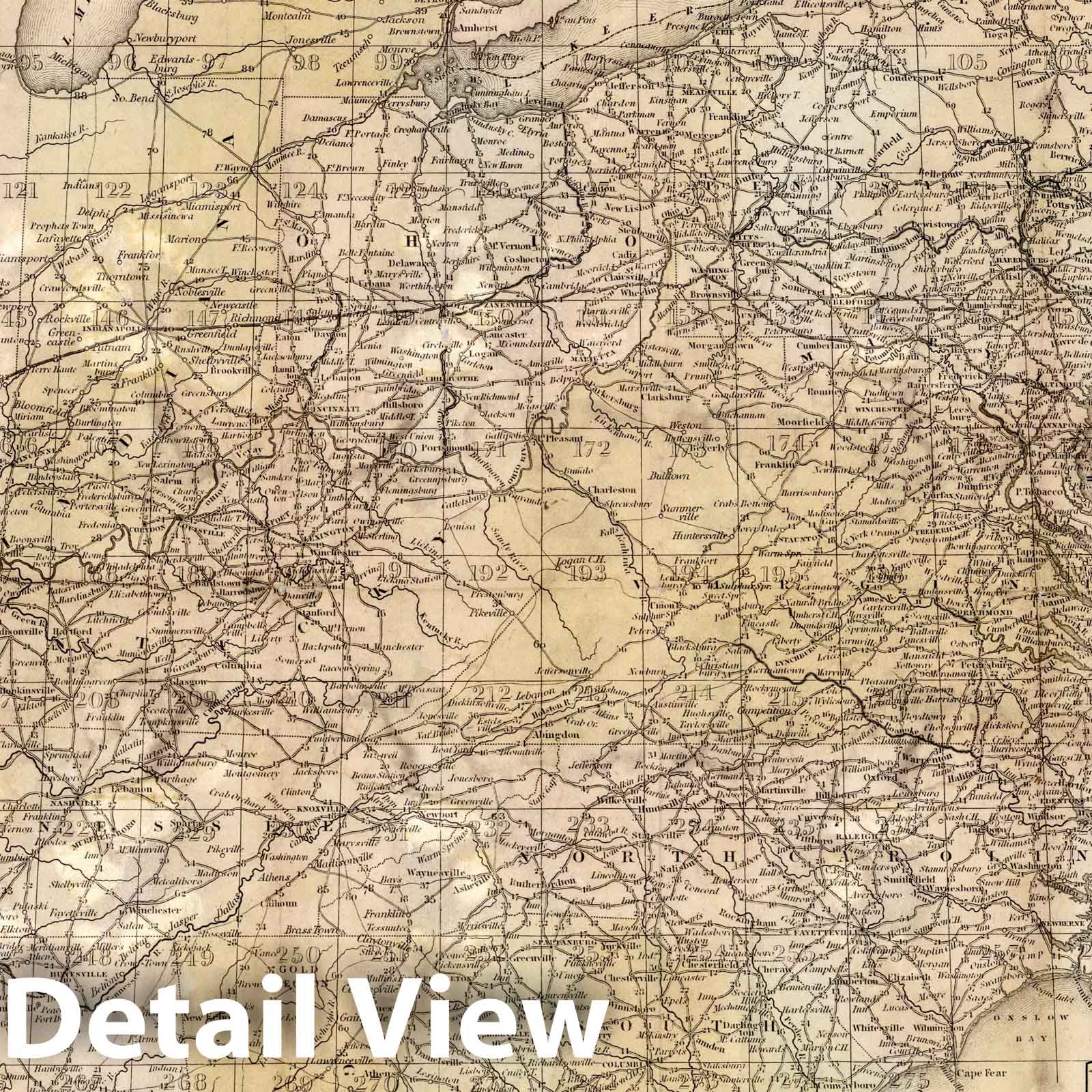 United States - Roads, Canals and Railroads, 1836 - Historical Map Print