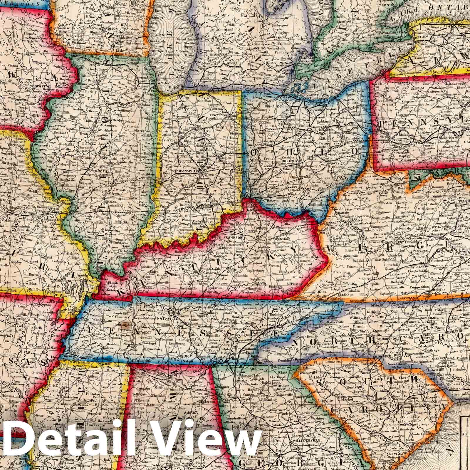 United States, Canada, and Cuba - Railroad Map, 1852