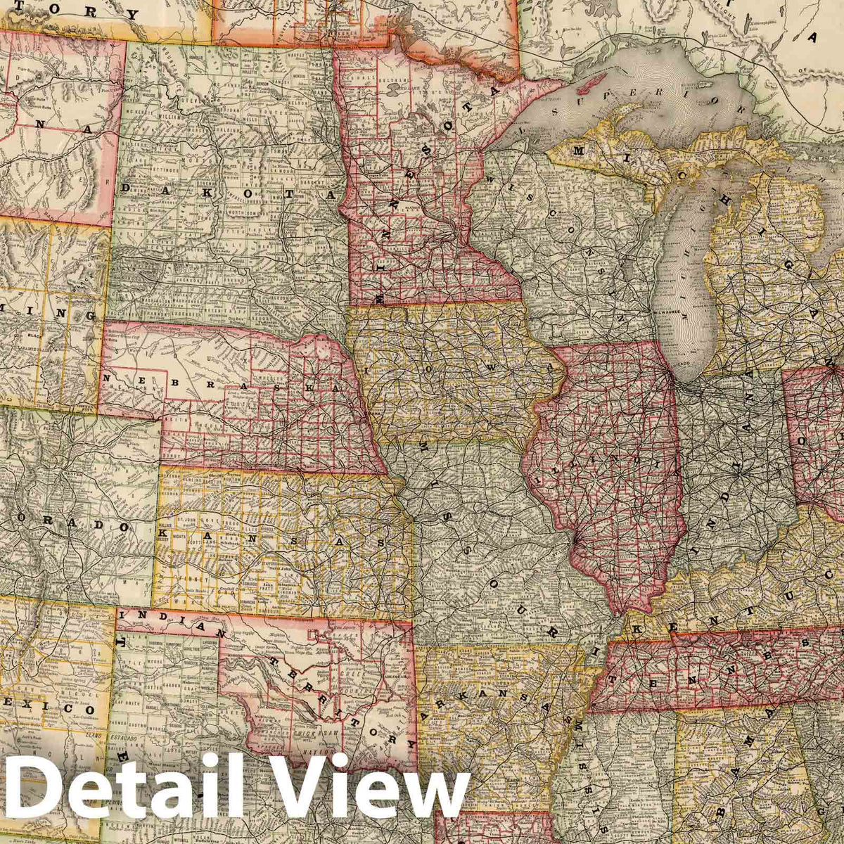 United States and Canada - Railroad Map, 1883 - Historical Map Print