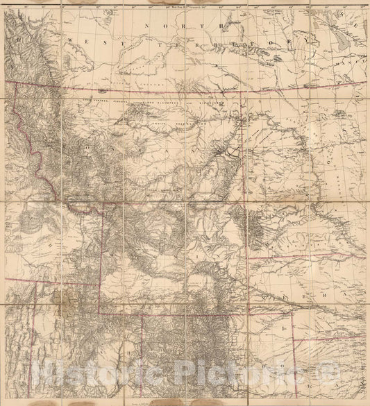 Historic Map : Case Map, U.S. West of Mississippi R. 2. 1879 - Vintage Wall Art