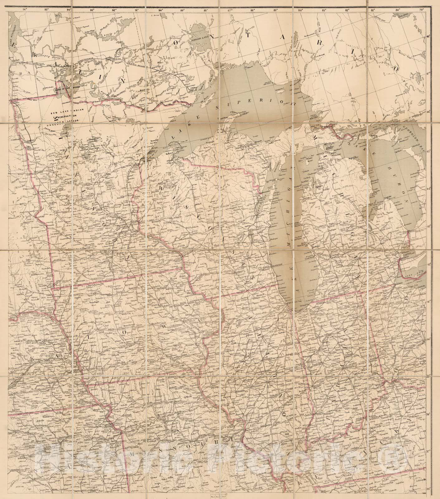 Historic Map : Case Map, U.S. West of Mississippi R. 3. 1879 - Vintage Wall Art