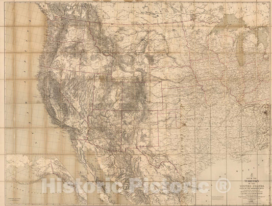 Historic Map : Case Map, Composite: U.S. West of Mississippi R. 1879 - Vintage Wall Art