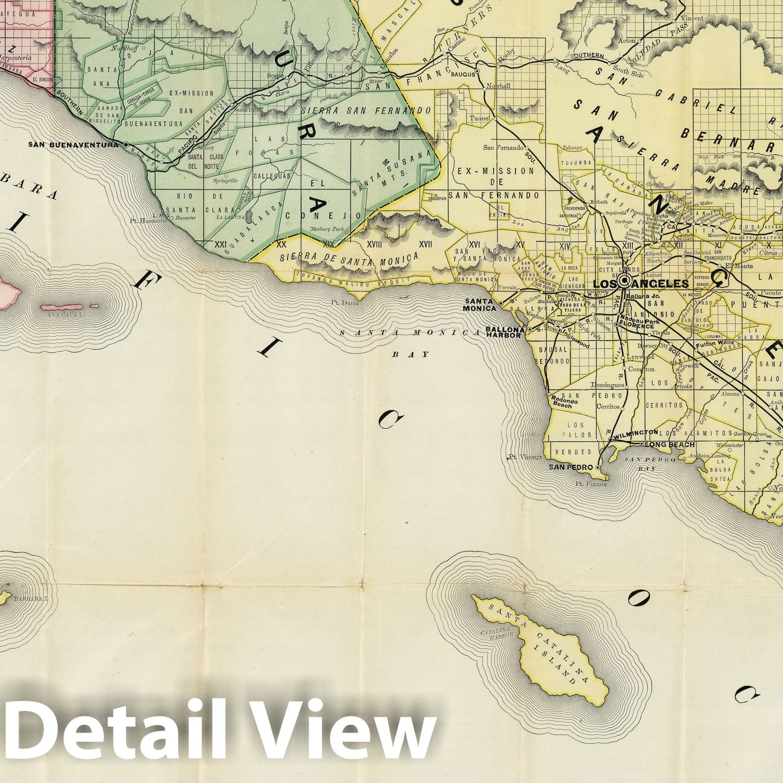 Southern California: Santa Barbara, Ventura, Los Angeles, San Bernardino, San Diego - Boundary Map, 1888
