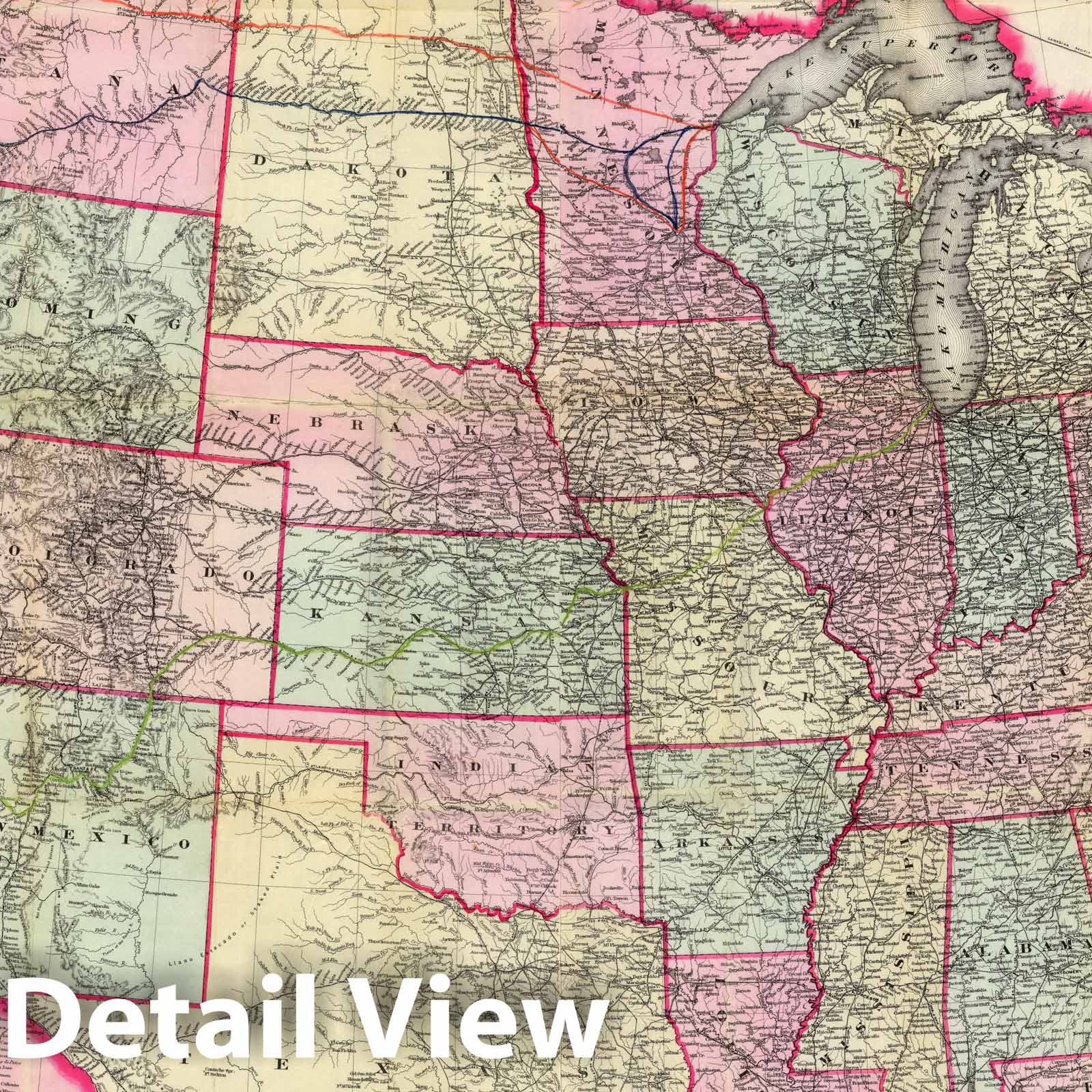 United States, British Provinces, Mexico & West Indies - Railroad Map, 1885