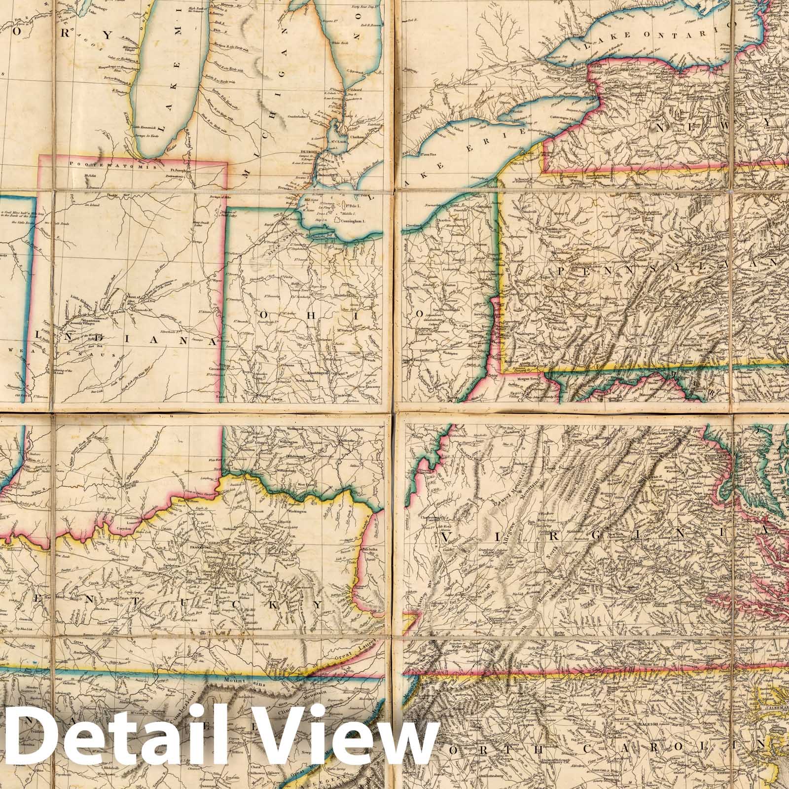 United States of North America - Road Map, 1819 - Historical Map Print