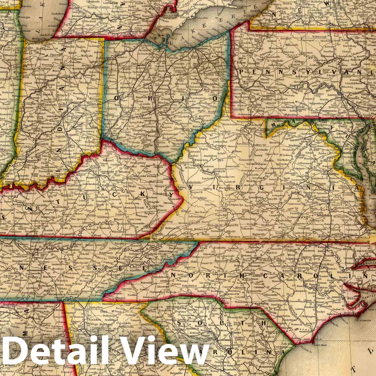 Showing the Rail Roads - Railroad Map, 1851 - Historical Map Print