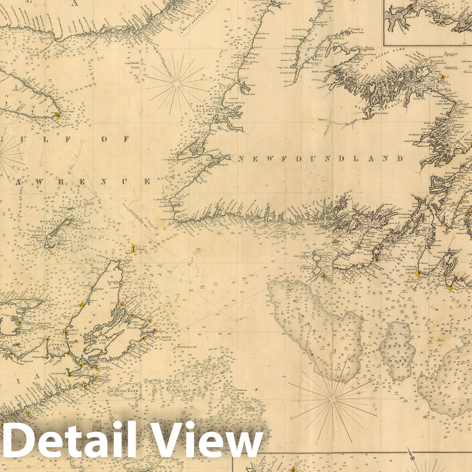 Cape Cod to Belle Isle - Nautical Chart, 1866 - Historical Map Print