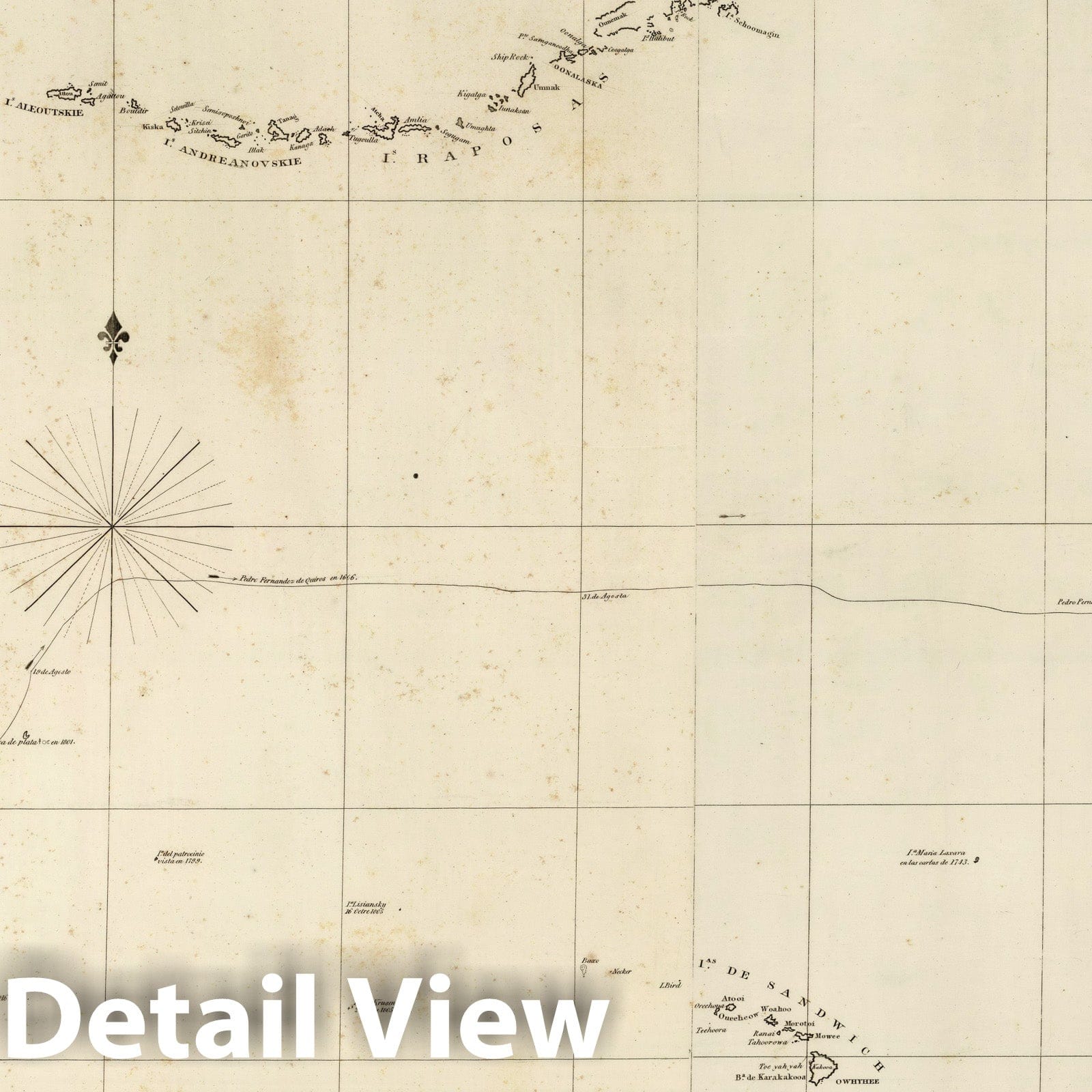 Pacific Ocean, Americas to Asia - Nautical Chart, 1825
