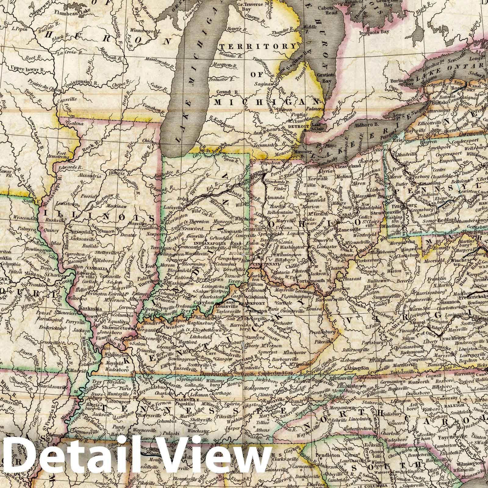 United States - Railroad Map, 1834 - Historical Map Print