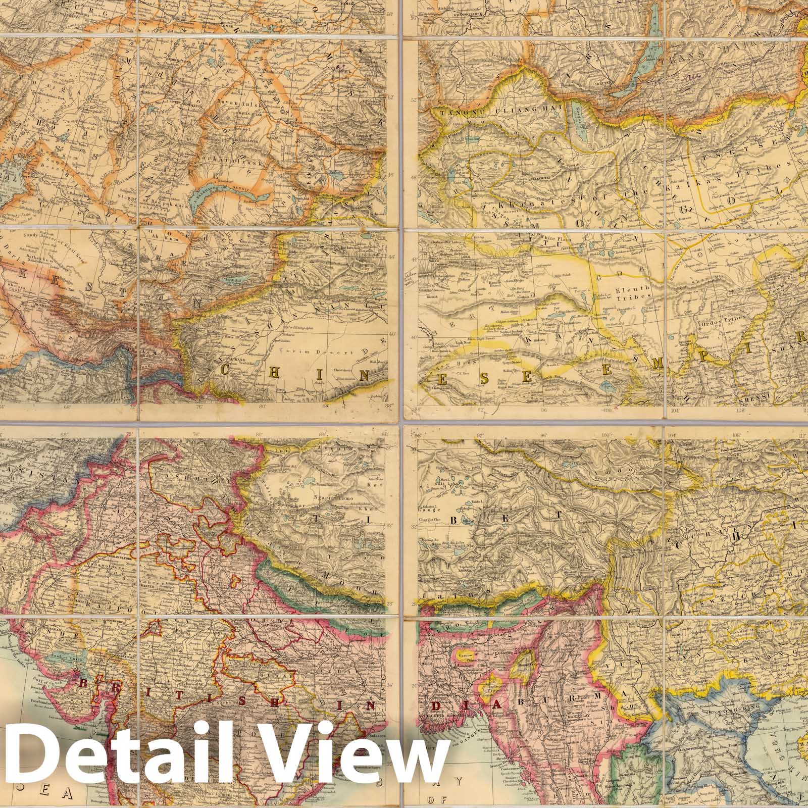 Asia, 1895 - Historical Topographic Map Print